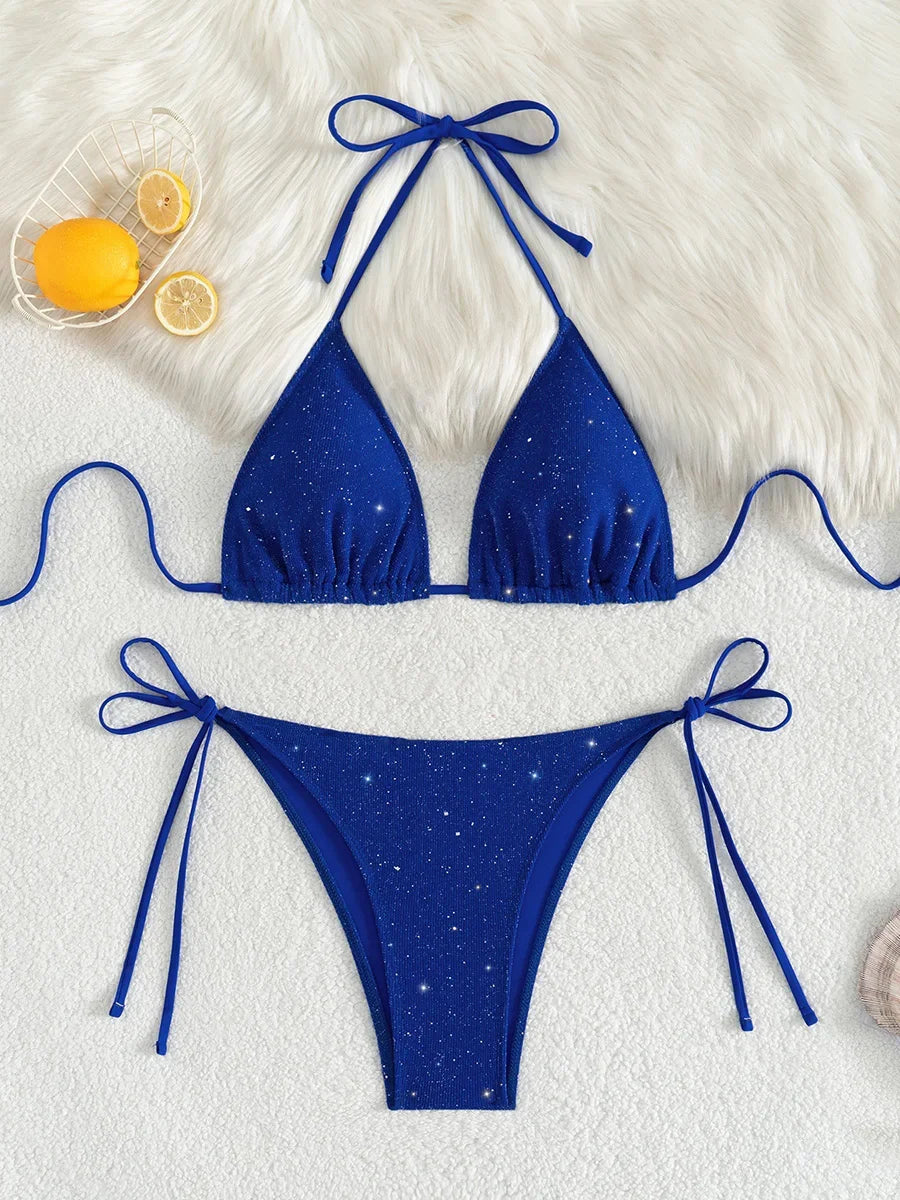 Dwuczęściowy kostium kąpielowy typu bikini z subtelnym błyskiem Caelum