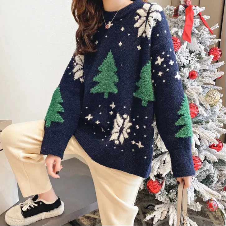 Świąteczny sweter oversize Lynx-lorana.pl