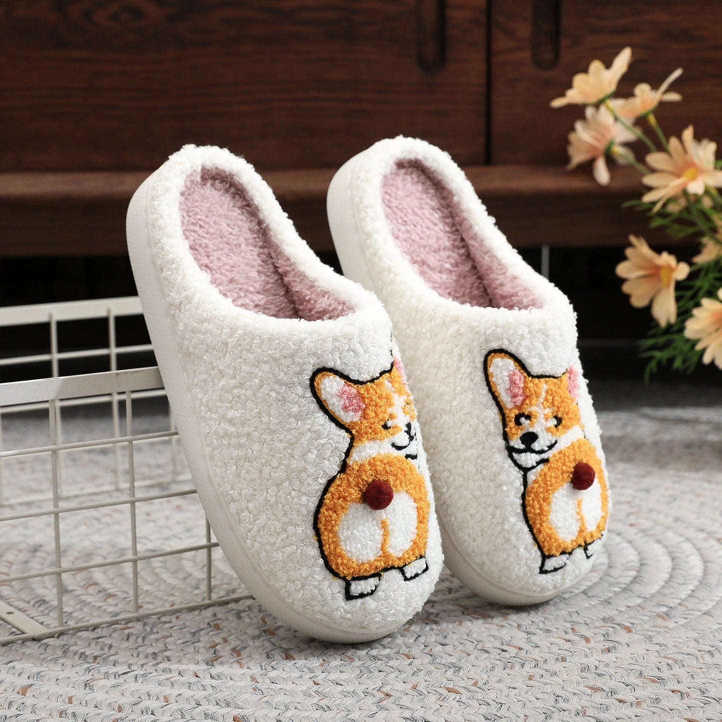 Kapcie dla fanów corgi Bootes