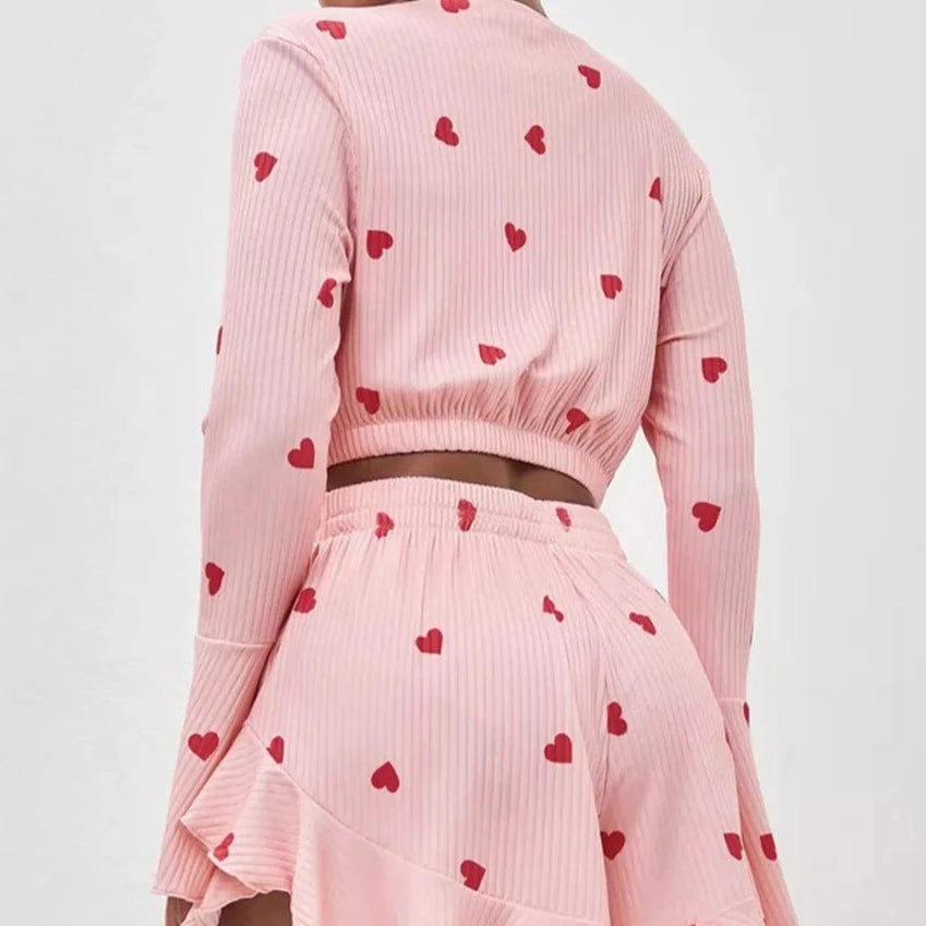 Dwuczęściowa piżama w serduszka Gemini