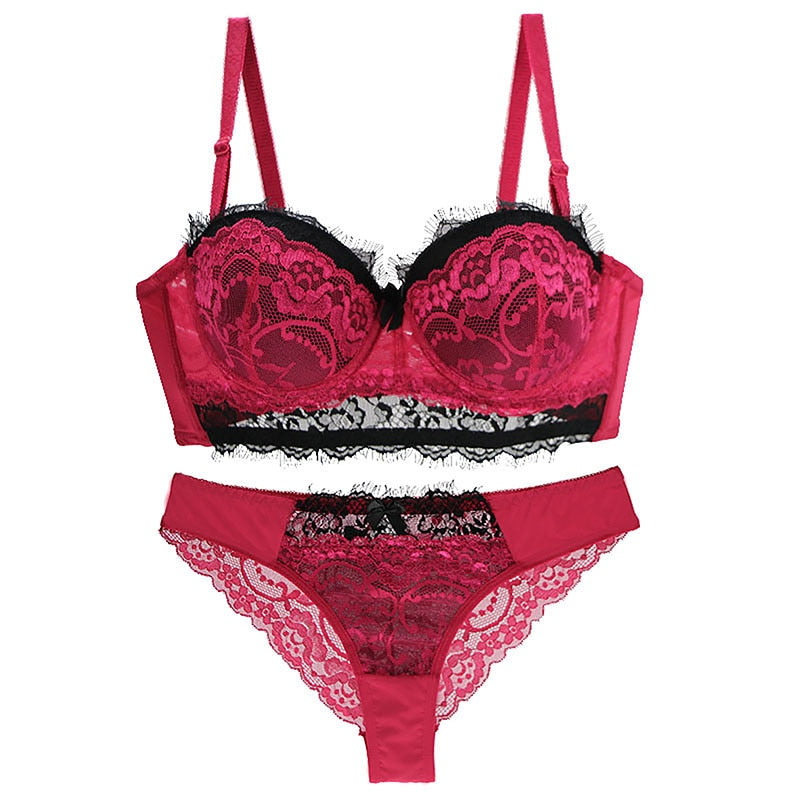 Koronkowy komplet bielizny PUSH UP Plus SizeGrus-lorana.pl