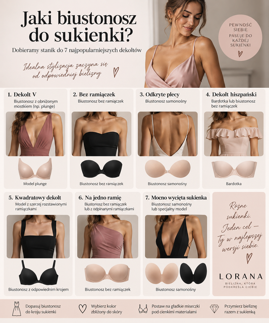 Jaki biustonosz do sukienki? Dobieramy stanik do 7 najpopularniejszych dekoltów