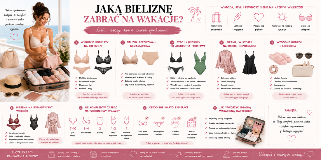 Jaką bieliznę zabrać na wakacje? Lista rzeczy, które warto spakować