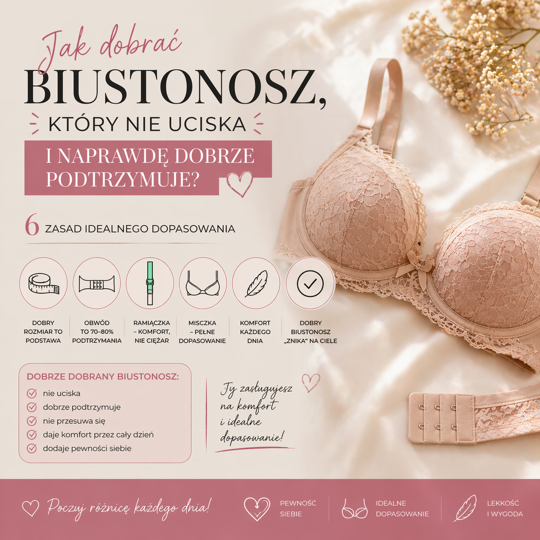 Jak dobrać biustonosz, który nie uciska i naprawdę dobrze podtrzymuje?