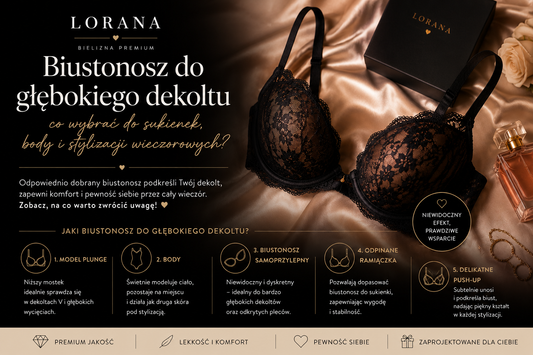 Biustonosz do głębokiego dekoltu – co wybrać do sukienek, body i stylizacji wieczorowych?