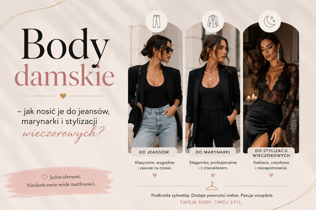 Body damskie – jak nosić je do jeansów, marynarki i stylizacji wieczorowych?