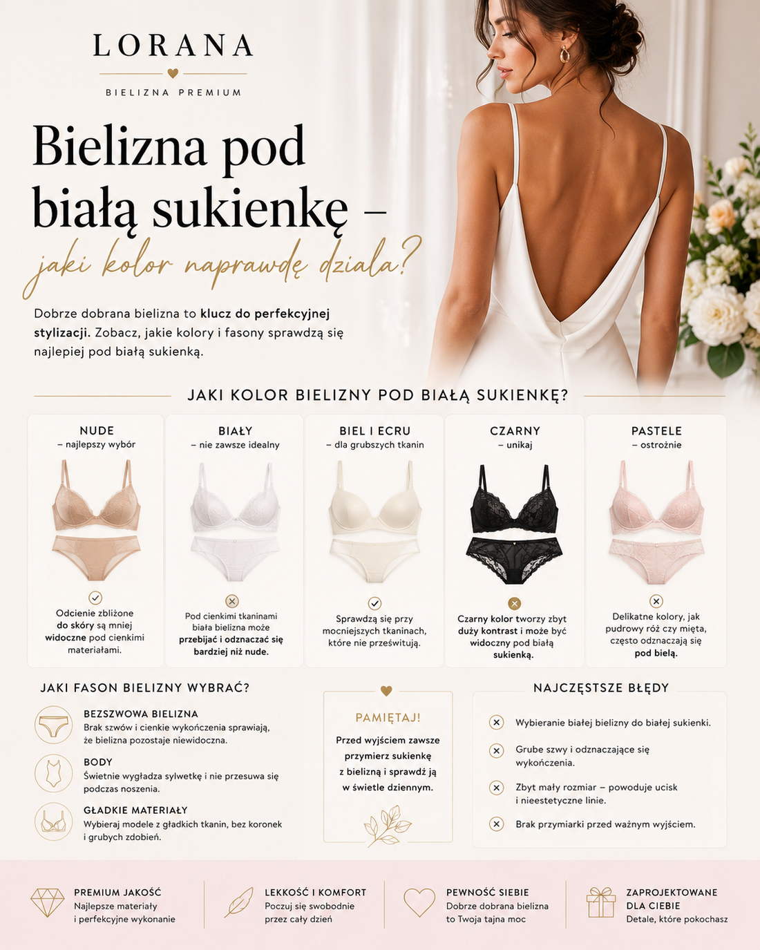 Bielizna pod białą sukienkę – jaki kolor naprawdę działa?