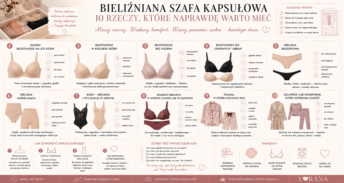 Bieliźniana szafa kapsułowa – 10 rzeczy, które naprawdę warto mieć