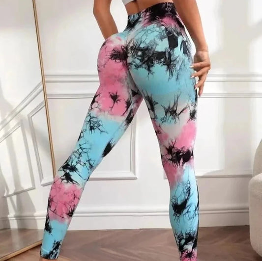 Legginsy z efektem Tie Dye i PushUP Corvus-Lorana.pl