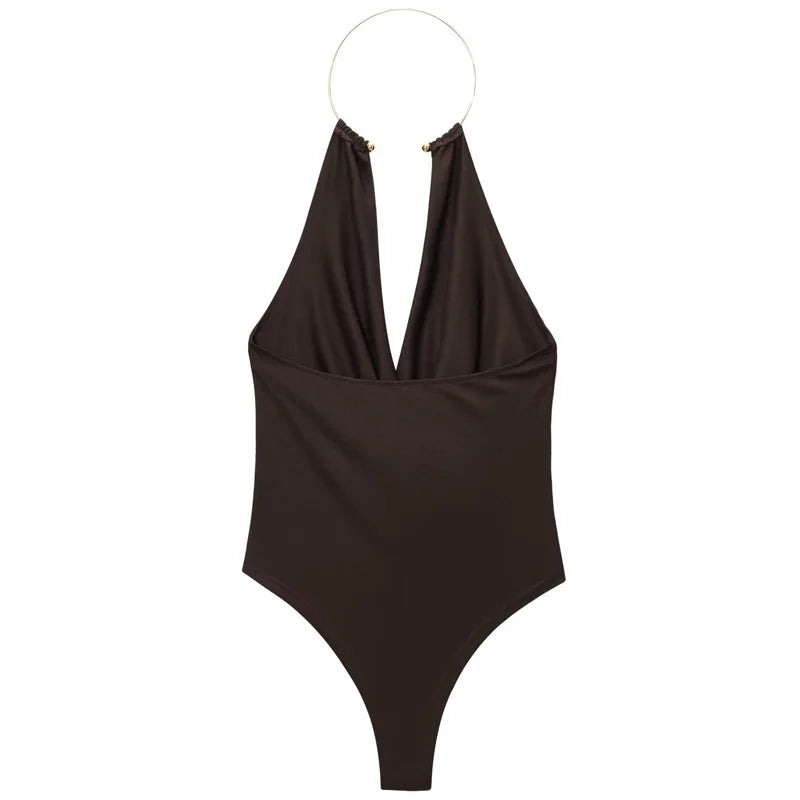 Eleganckie body z dekoltem typu halter Chamaeleon