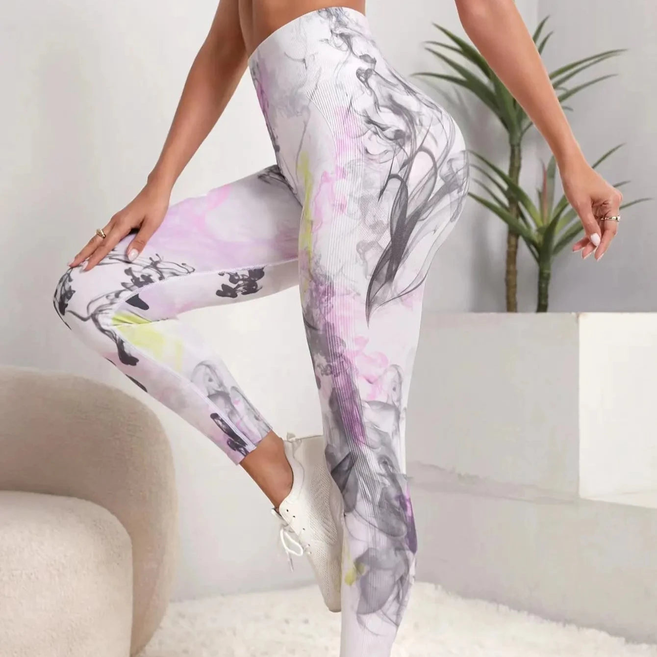 Legginsy z efektem Tie Dye i PushUP Gemini-Lorana.pl