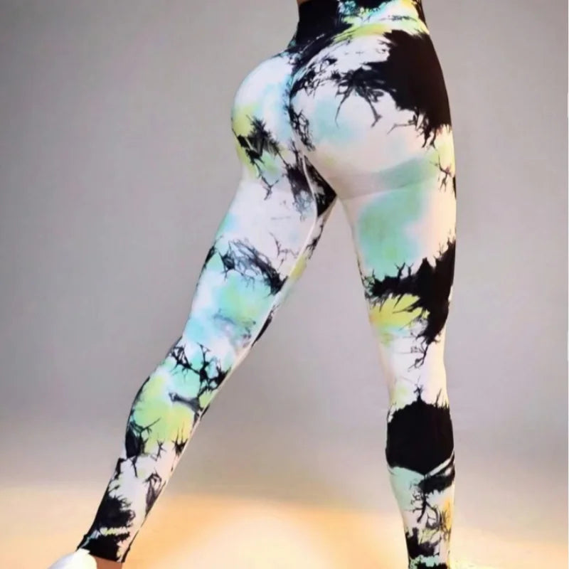 Legginsy z efektem Tie Dye i PushUP-Lorana.pl