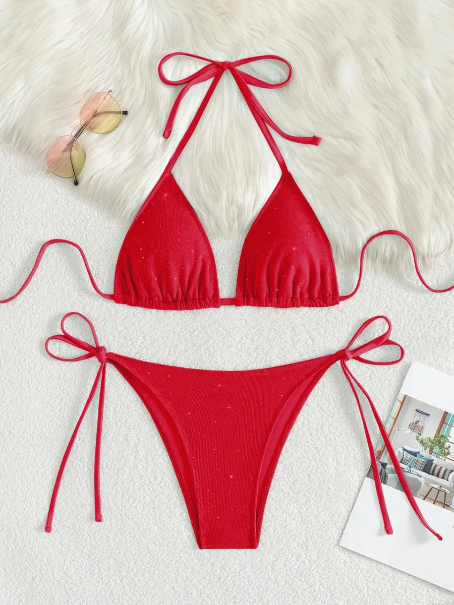 Dwuczęściowy kostium kąpielowy typu bikini z subtelnym błyskiem Caelum