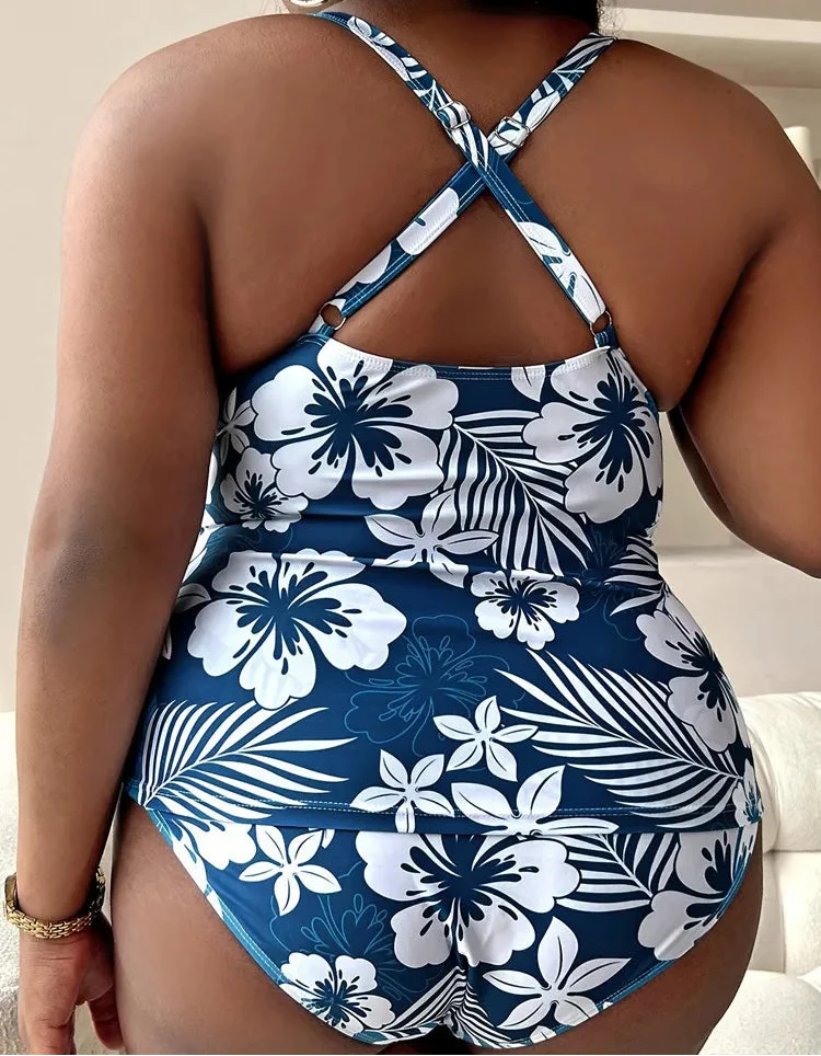 Jednoczęściowy strój kąpielowy Plus Size z dekoltem V Canis Minor