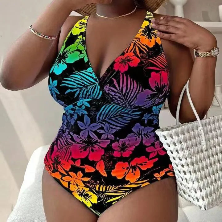 Jednoczęściowy strój kąpielowy Plus Size z dekoltem V Canis Minor