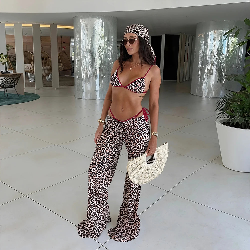 Zestaw plażowy kostium kąpielowy bikini + spodnie plażowe Canes Venatici