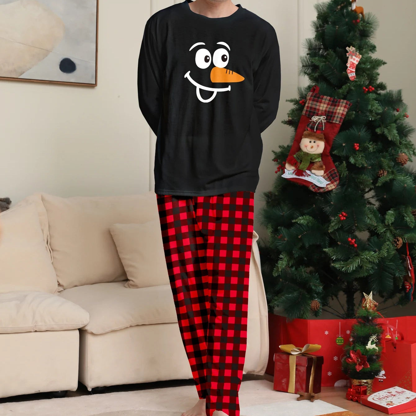 Świąteczna piżama ze spodniami w kratę Corvus