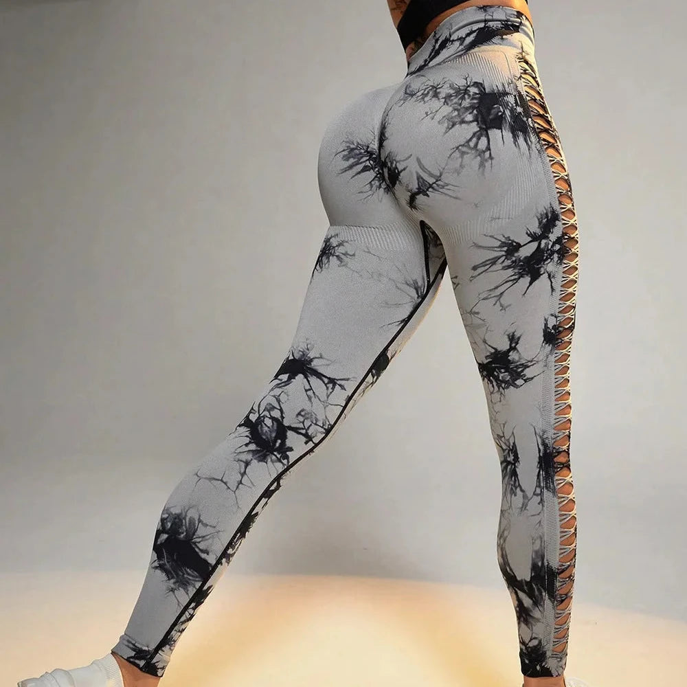 Legginsy PushUp z motywem Tie Dye Antlia-lorana.pl