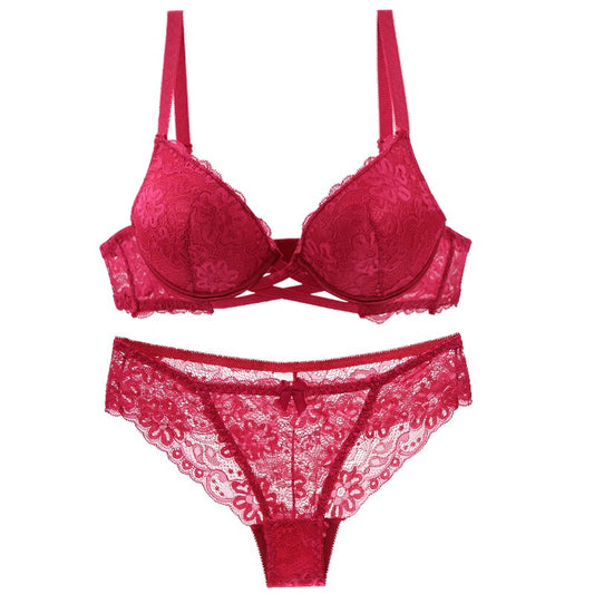Koronkowy komplet bielizny PUSH UP Plus SizeHorologium-lorana.pl